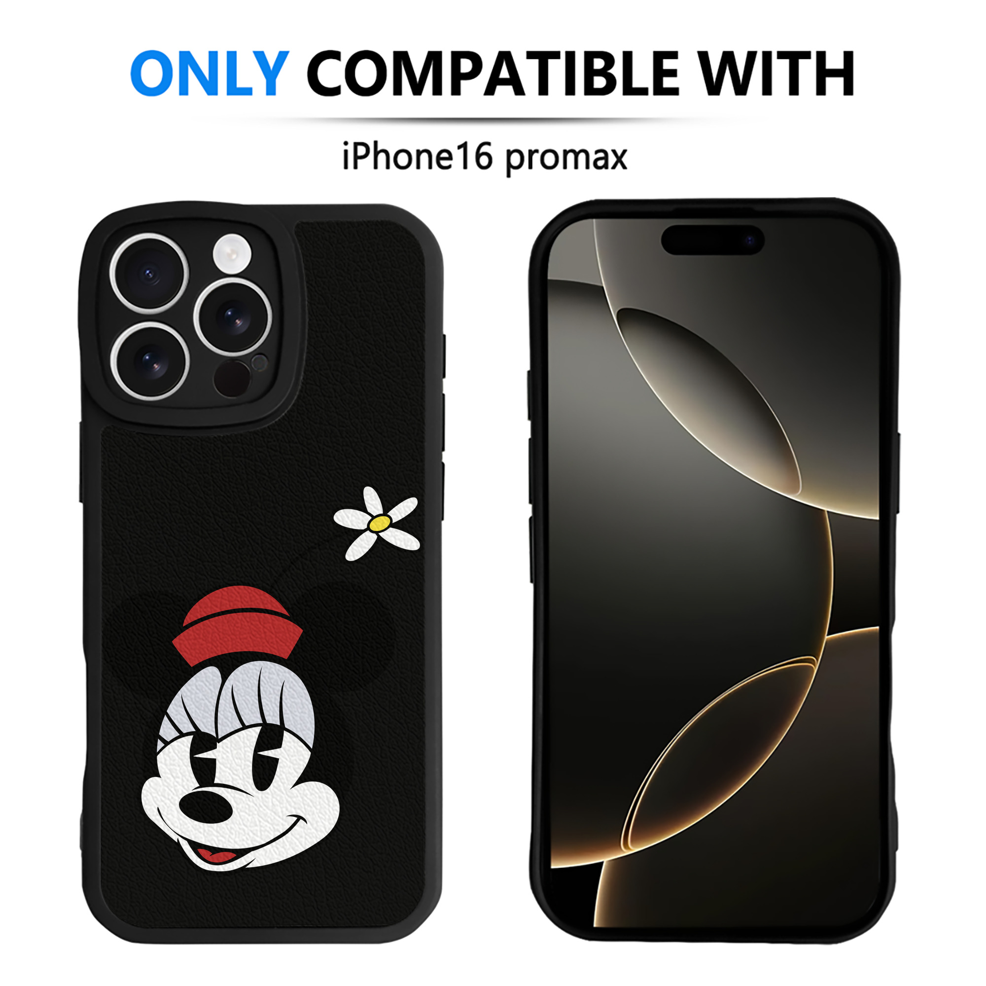 （画像用） ミッキーマウス Mickey Mouse 【iPhone 16シリーズ対応】シリコンスマホケース（レザー調） 材質：シリコン